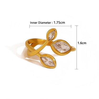 Vintage Leaf Open Ring for Women