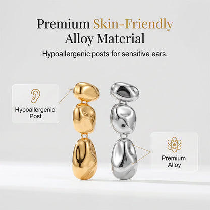 Women Minimalist Metallic Textured Pendant Earrings