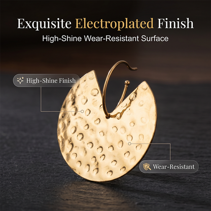 Retro Hammered Disc Drop Earrings