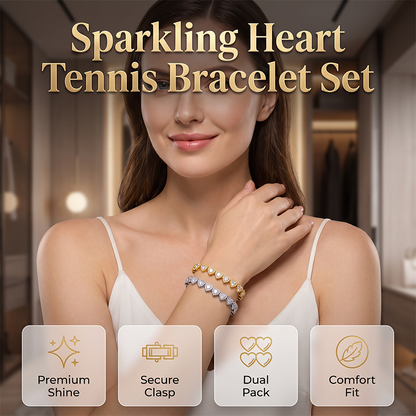 Women's Sparkling Heart Tennis Bracelet