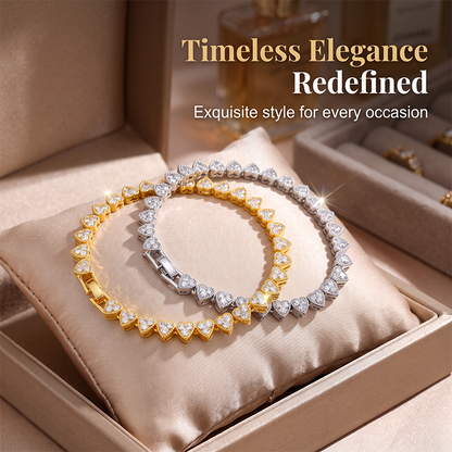 Women's Sparkling Heart Tennis Bracelet