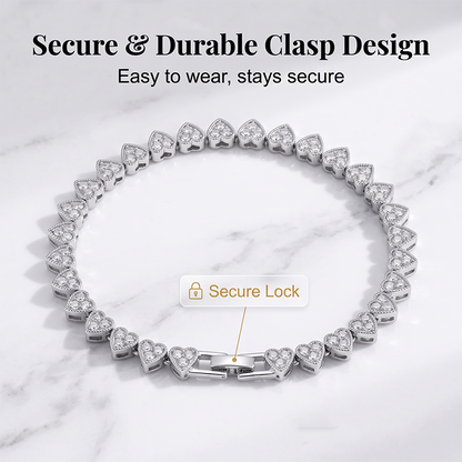 Women's Sparkling Heart Tennis Bracelet