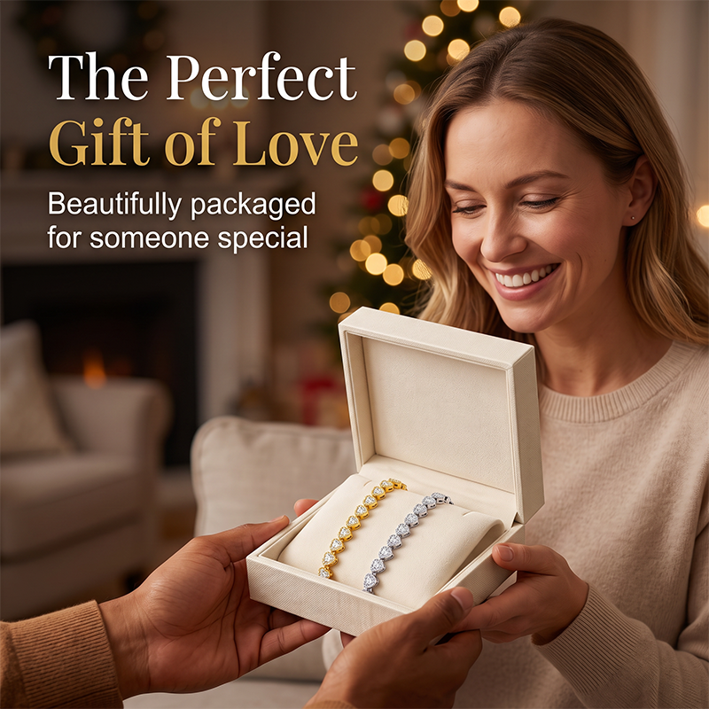 Women's Sparkling Heart Tennis Bracelet
