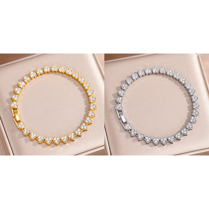 Women's Sparkling Heart Tennis Bracelet