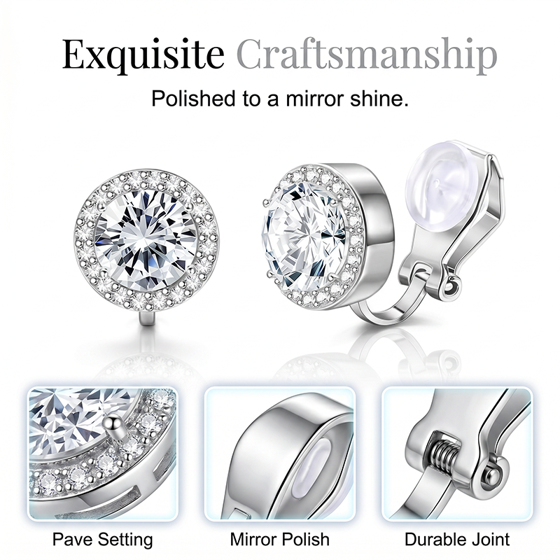 Sparkling Clip on Earrings for Women