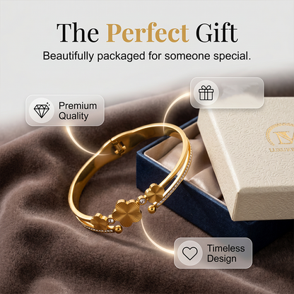 Women's Elegant Flower Open Bangle
