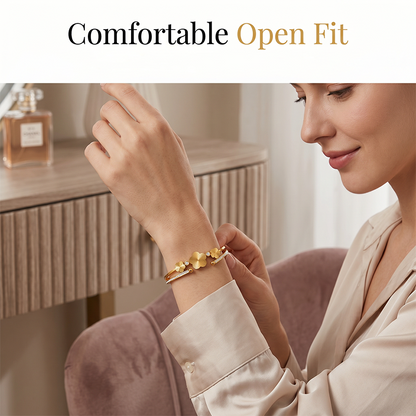 Women's Elegant Flower Open Bangle