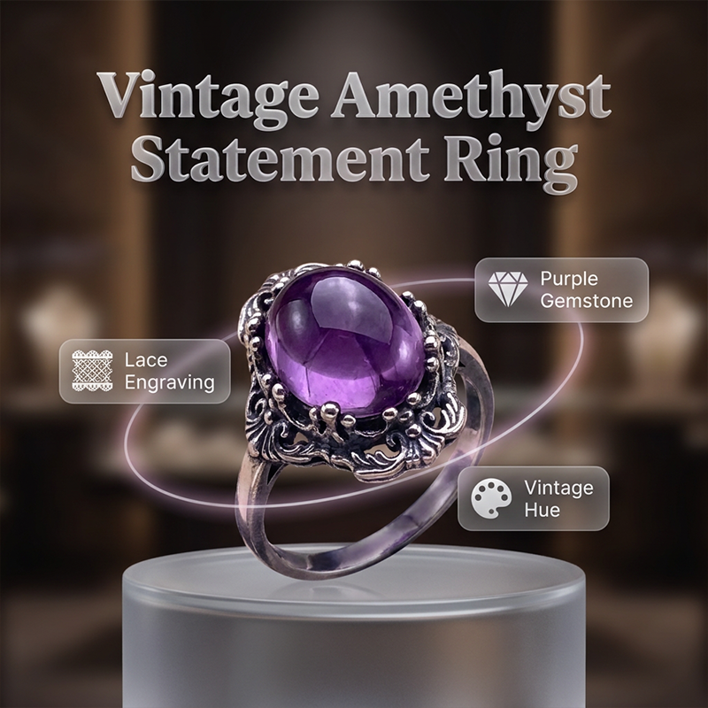 Vintage Lace Amethyst Ring