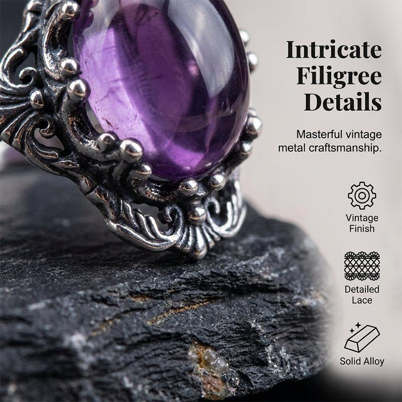 Vintage Lace Amethyst Ring