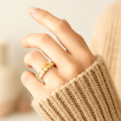 Full Circle Sparkling Zircon Fashion Ring