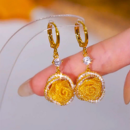 Elegant Mesh Rose Earrings