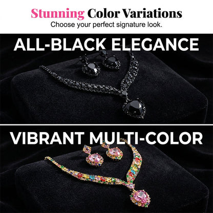 Sparkling Heart Necklace & Earring Set