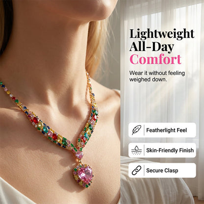 Sparkling Heart Necklace & Earring Set