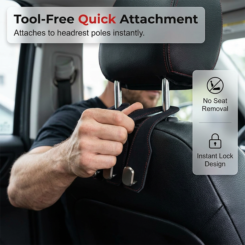 Multi-Functional Car Headrest Hooks