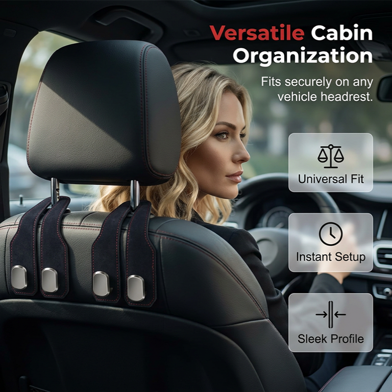 Multi-Functional Car Headrest Hooks