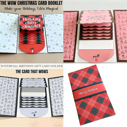 Kreatives Weihnachts-Wasserfall-Geschenkkarten-Büchlein