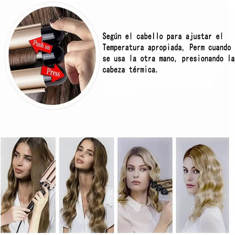 🔒 Exclusive Online Offer ✨3-Barrel Curling Iron with Adjustable Temperature