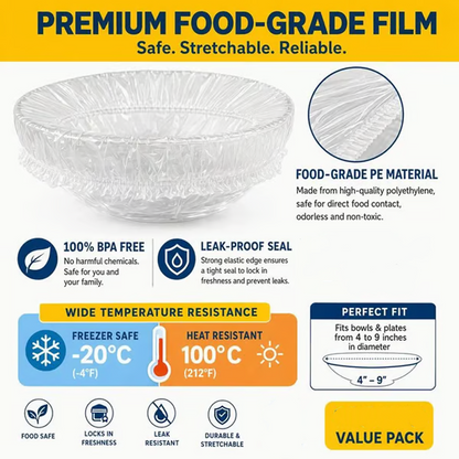 Cubiertas elásticas desechables para cuencos de alimentos