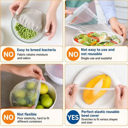Cubiertas elásticas desechables para cuencos de alimentos