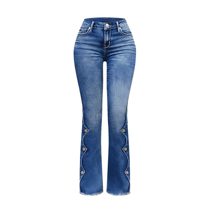 ⏰Letzter Tag Sale 50% Rabatt💃Damen High Waisted Distressed Schlagjeans