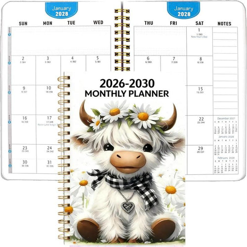⏰📅 BEGRENZTER LAGERBESTAND! 🐮 Highland-Rind 5-Jahres-Monatsplaner – Langfristige Organisation & Zielplanung an einem Ort ✨