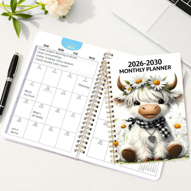 ⏰📅 BEGRENZTER LAGERBESTAND! 🐮 Highland-Rind 5-Jahres-Monatsplaner – Langfristige Organisation & Zielplanung an einem Ort ✨