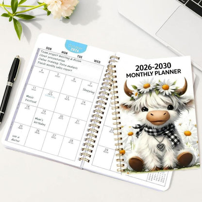⏰📅 BEGRENZTER LAGERBESTAND! 🐮 Highland-Rind 5-Jahres-Monatsplaner – Langfristige Organisation & Zielplanung an einem Ort ✨