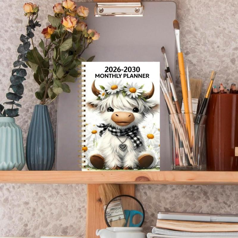 ⏰📅 BEGRENZTER LAGERBESTAND! 🐮 Highland-Rind 5-Jahres-Monatsplaner – Langfristige Organisation & Zielplanung an einem Ort ✨
