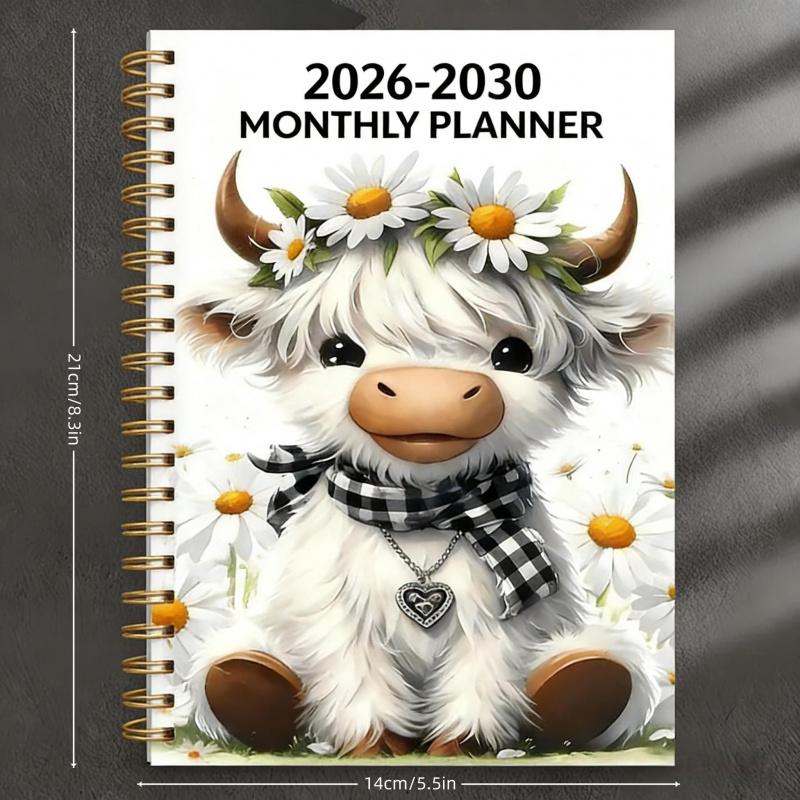 ⏰📅 BEGRENZTER LAGERBESTAND! 🐮 Highland-Rind 5-Jahres-Monatsplaner – Langfristige Organisation & Zielplanung an einem Ort ✨