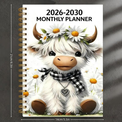 ⏰📅 BEGRENZTER LAGERBESTAND! 🐮 Highland-Rind 5-Jahres-Monatsplaner – Langfristige Organisation & Zielplanung an einem Ort ✨