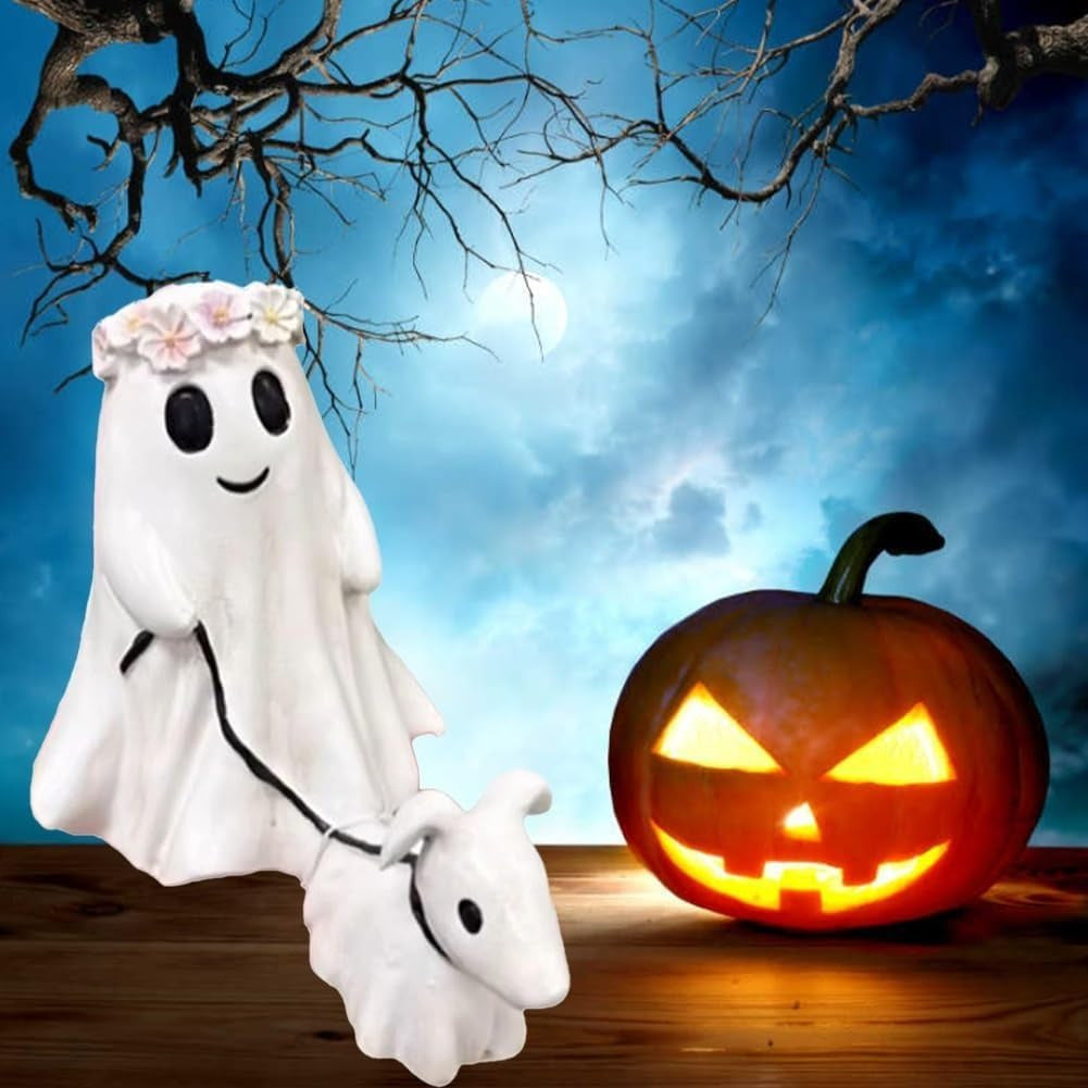 🔥Halloween Must-Haves👻Geisterwanderung Hundedenkmal – Einzigartige Halloween Garten- & Außendeko🐶