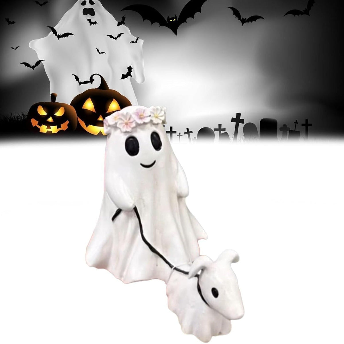 🔥Halloween Must-Haves👻Geisterwanderung Hundedenkmal – Einzigartige Halloween Garten- & Außendeko🐶