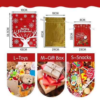 🎅Perfekte Geschenkauswahl🎁Der weltweit beste Weihnachtsgeschenkbeutel mit Kordelzug