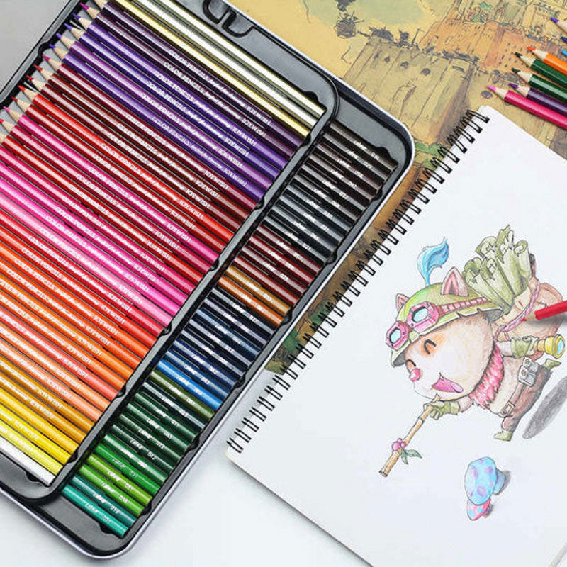 Set de lápices de colores oleosos de 48 colores para pintar