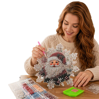 🎄 Kit colgante de arte con diamantes de Navidad – Adornos navideños brillantes DIY para decoración de puertas, ventanas y paredes