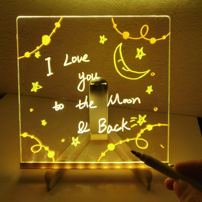 🎅Weihnachten Hot-Produkte 🎨LED-Nachrichtenbrett mit 7-Farben-Stiften – Wiederverwendbares Schreib- und Zeichenbrett