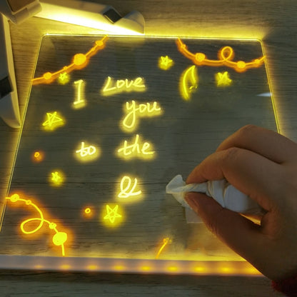 🎅Weihnachten Hot-Produkte 🎨LED-Nachrichtenbrett mit 7-Farben-Stiften – Wiederverwendbares Schreib- und Zeichenbrett