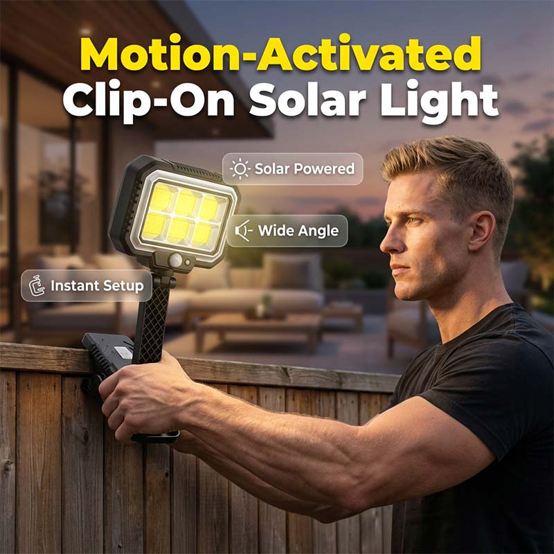 Solar-Bewegungsmelder-Licht zum Anklemmen