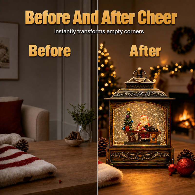Vintage Christmas Snowing Night Light