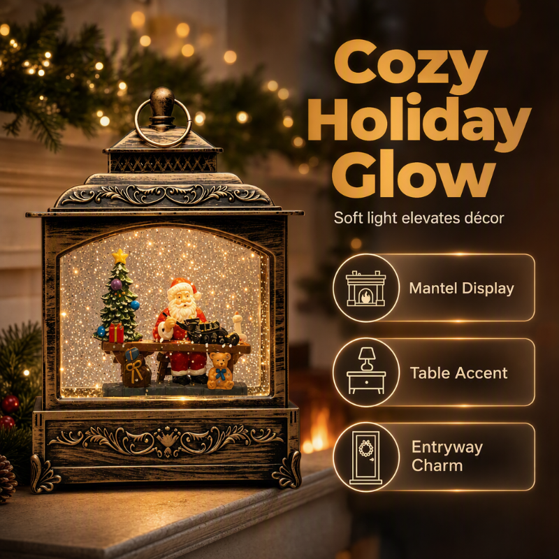 Vintage Christmas Snowing Night Light