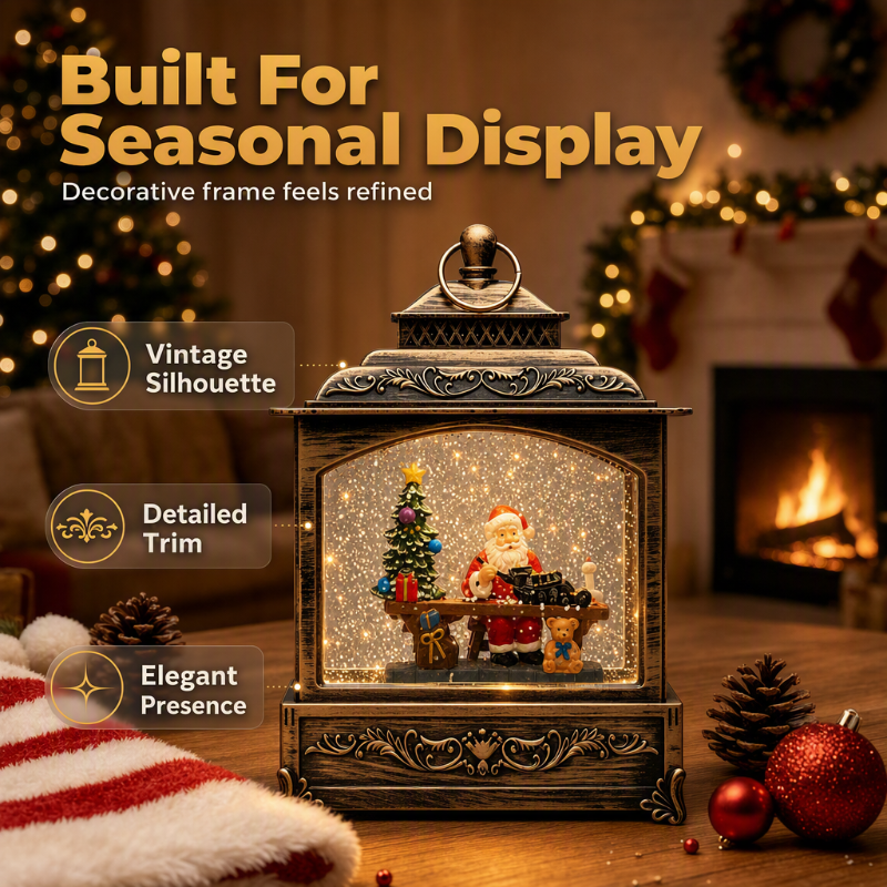 Vintage Christmas Snowing Night Light