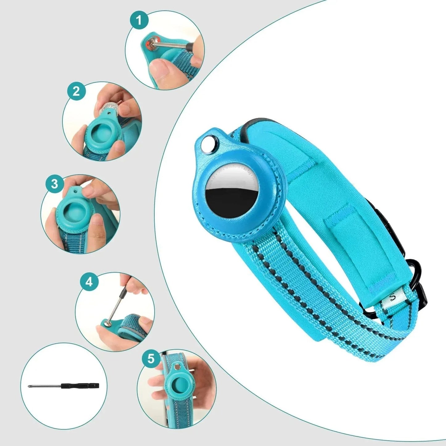 Strong Reflective Airtag Dog Collar