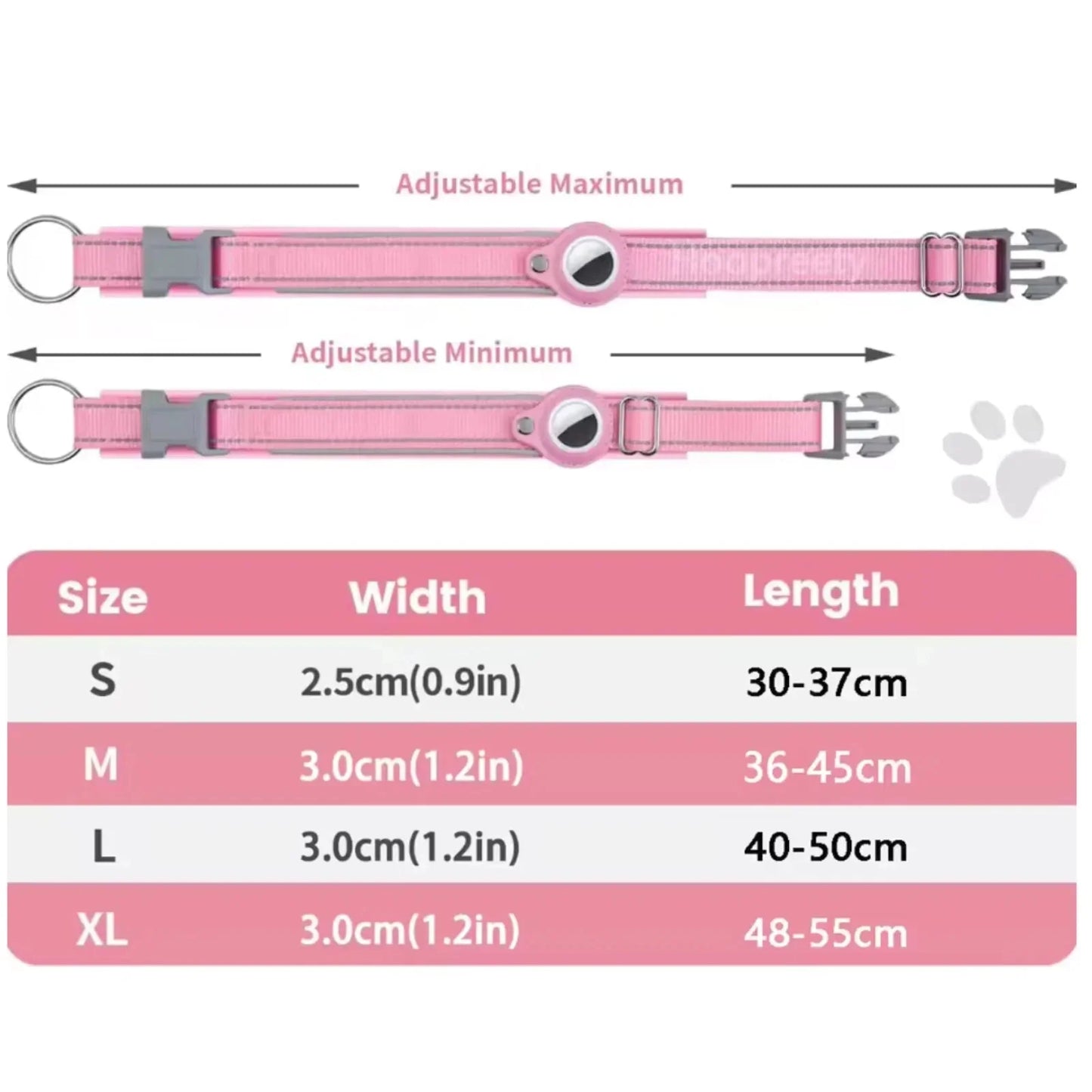 Strong Reflective Airtag Dog Collar