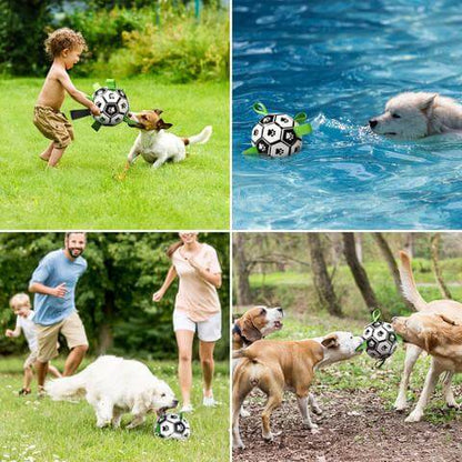 Durable Bite Resistant Soccer Ball Interactive Outdoor Play Toy For Dogs
