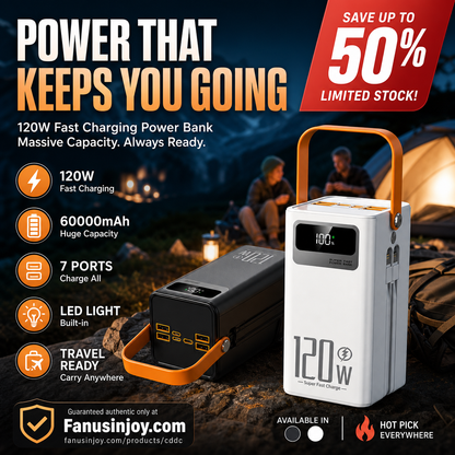 ⏳️¡Tiempo limitado 50% de descuento! 🔋 ¡Nunca más te preocupes por problemas de escasez de energía! ⛺Batería externa portátil de carga rápida para exteriores con luz LED