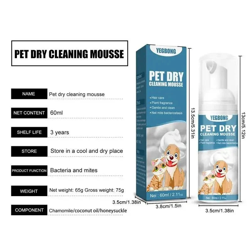Waterless Cat & Dog Cleansing Mousse - No Rinse Grooming Foam
