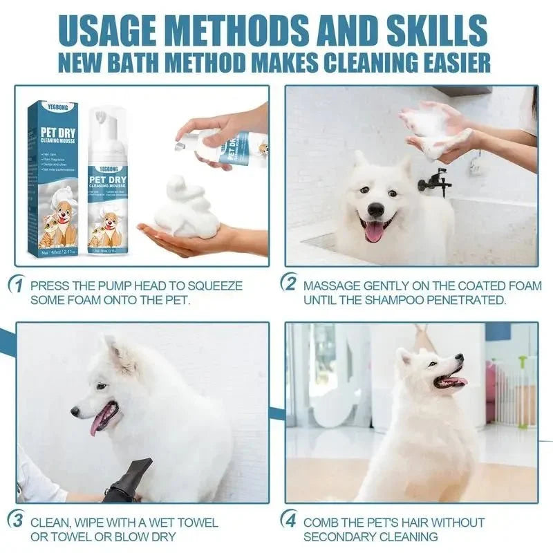 Waterless Cat & Dog Cleansing Mousse - No Rinse Grooming Foam